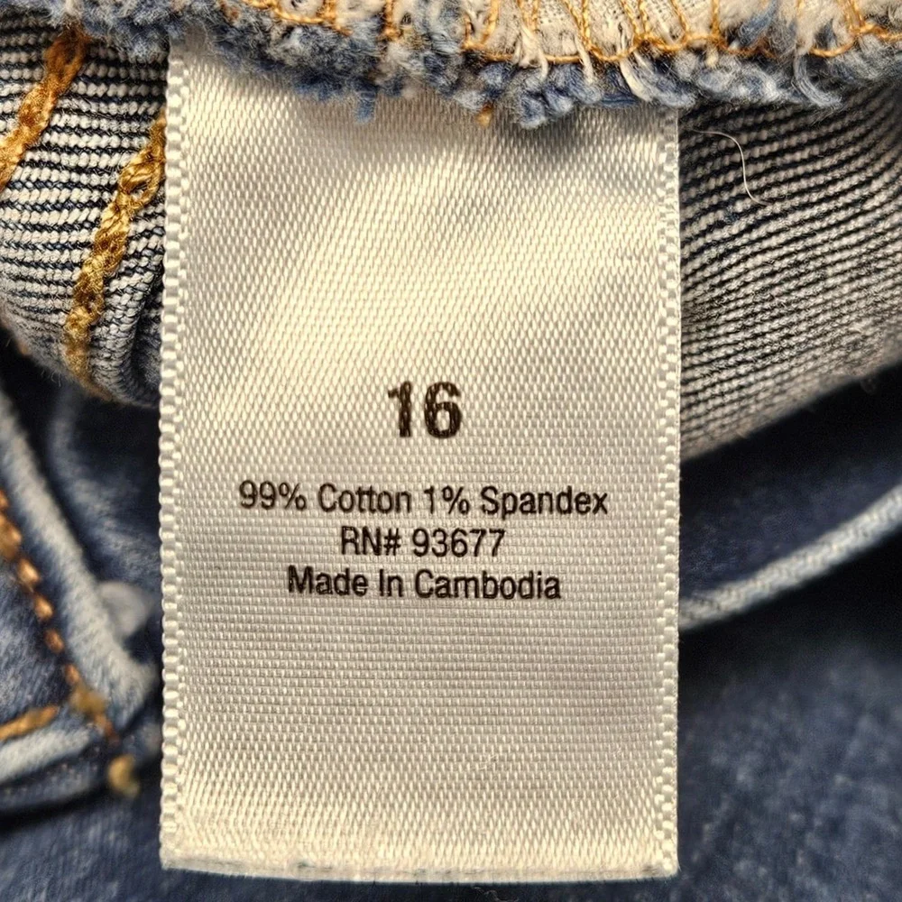 ana A New Approach Denim Bermuda Jorts Womens 16 Medium Wash Blue Stretch